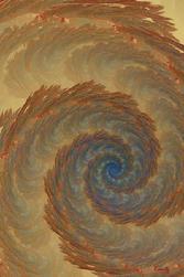 Giclee print, brown spiral art, "Dusty Tempest" by Kinnally