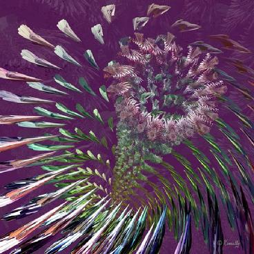 Giclee print, a fractal artwork of a bouget of flowers, "Flowers for M'Lady" art by Kinnally