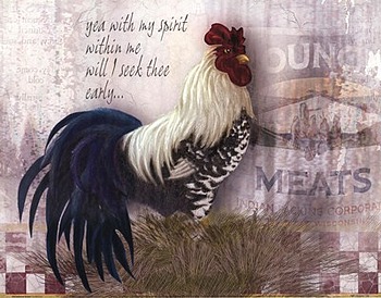 Checkerboard Rooster by artist Alma Lee. Art prints, posters, animal art; rooster art. Roosters, art prints; posters; from an original  painting