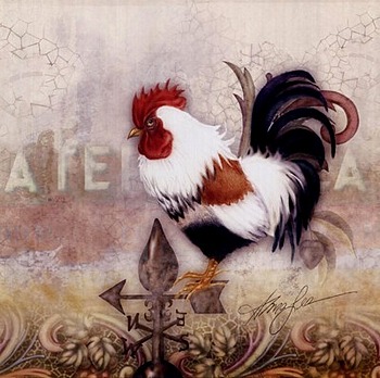 Paisley Rooster by artist Alma Lee. Art prints, posters, animal art; rooster art. Roosters, art prints; posters; from an original  painting