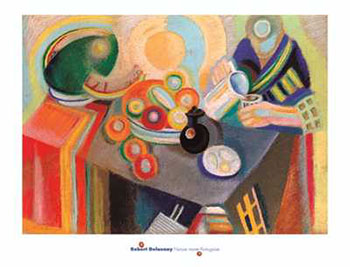 Art print Nature Morte Portugaise by Robert Delaunay; table setting, modern art