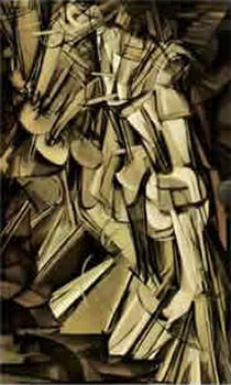 Art print Nude Descending a Staircase by Marcel Duchamp; cubism