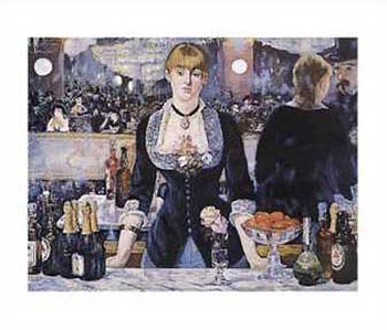 Art print A Bar At the Folies Bergere by Edouard Manet; portrait of a barmaid