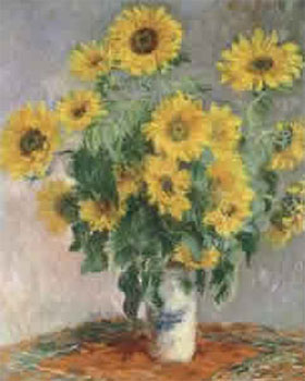 Art print Sunflowers by Claude Monet; sunflowers in a vase