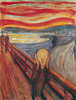 Art print The Scream by Edvard Munch; a screaming man