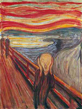 Art print The Scream by Edvard Munch; a screaming man