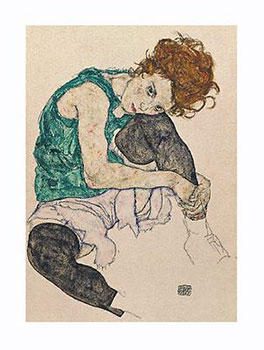 Art print Artist's Wife by Egon Schiele; portrait of a woman