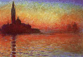 Art print San Giorgio Maggiore by Twilight by Claude Monet; a sunset