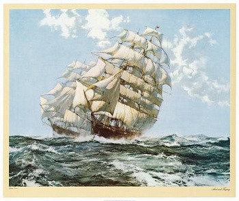 Ariel and Taeping by artist Montague Dawson. Poster prints, art prints, posters, marine art; from an original oil painting