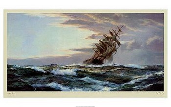 Glory of the Seas by artist Montague Dawson. Poster prints, art prints, posters, marine art; from an original oil painting