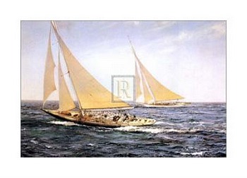 Greatest Race by artist Montague Dawson. Poster prints, art prints, posters, marine art; from an original oil painting