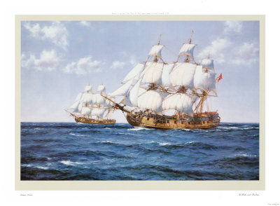 The Duke and Duchess by artist Montague Dawson. Poster prints, art prints, posters, marine art; from an original oil painting