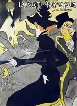 Art print by Henri de Toulouse-Lautrec - Divan Japonais. a man & woman in a theatre